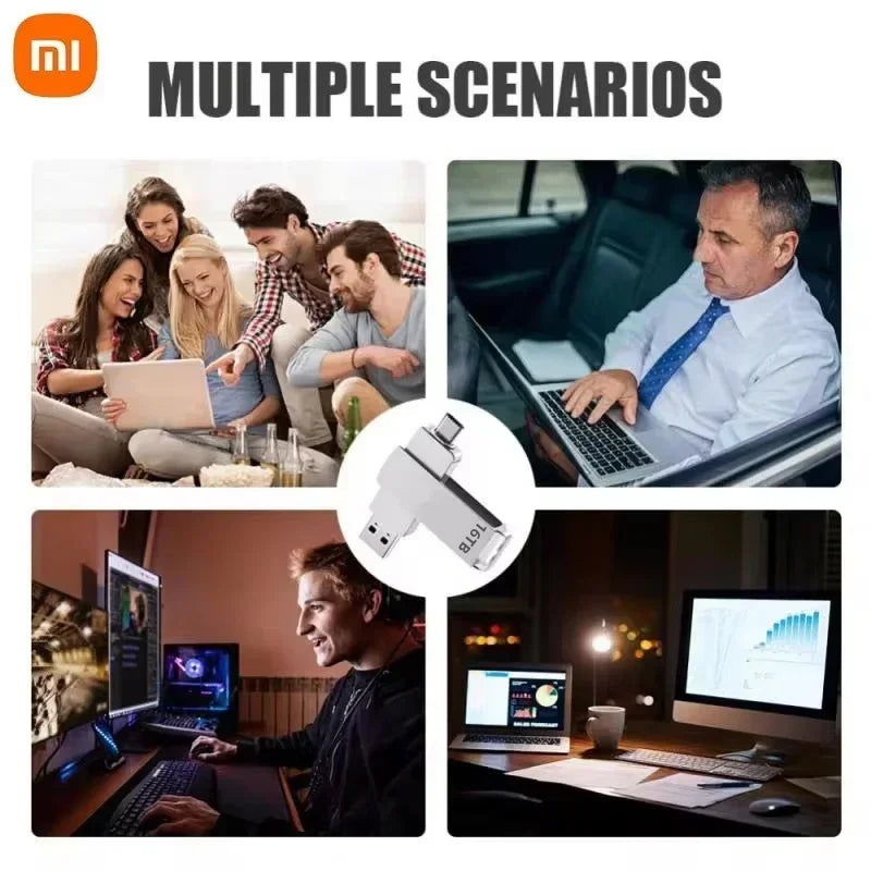Xiaomi 16TB Flash Drive USB 3.2 High Speed Waterproof USB Transfer Type-C 2-In-1 8TB 16TB OTG Pendrive Flash Disk for Computer
