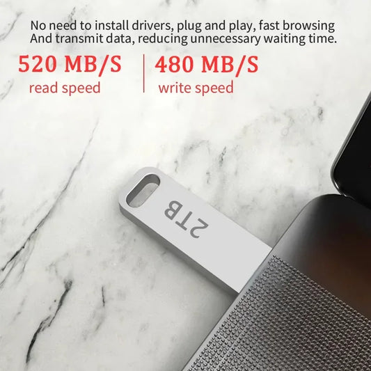  2TB USB Flash Drive 3.2 High Speed Metal U Disk Typec Memory Stick Waterproof SSD Storage PC Phone Data Transfer Portable